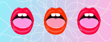Illustration of three pairs of open lips