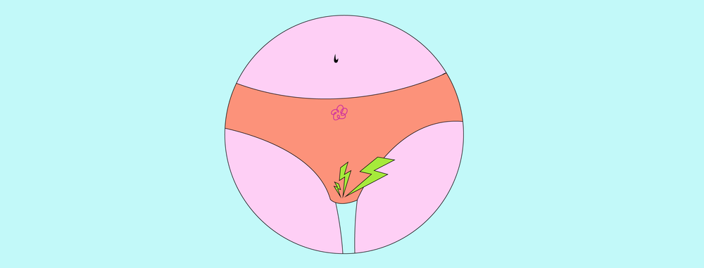 graphic of a pelvis with lightning bolts shooting out 