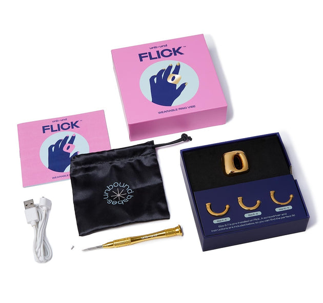 Flick Wearable Vibrating Massager Gold & Silver | Unbound Flick Wearable Vibrating Massager Gold & Silver | Unbound