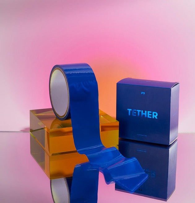 Tether bondage tape with packaging